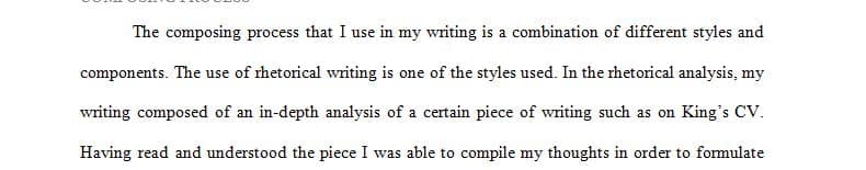 1 A short memoir focused on your composing process