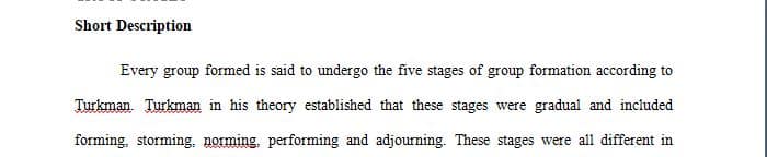Brief description of the stage you selected.