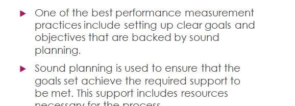 Compare three performance measurement practices.