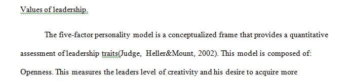 Discuss the five-factor personality model in relation to leadership.