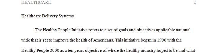 Examine the history and development of the Healthy People initiatives. 1 Examine the history and development of the Healthy People initiatives.