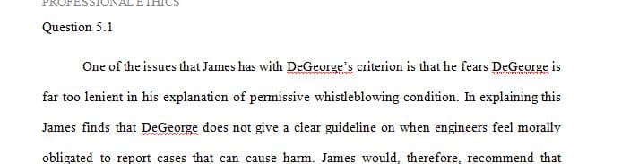 James has several criticisms of the DeGeorge criterion. 