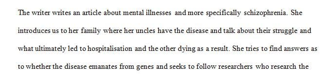 Learning more about schizophrenia