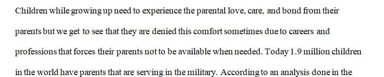 Research paper about student from military families