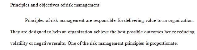 Review Hopkin’s discussion of the principles and objectives of risk management