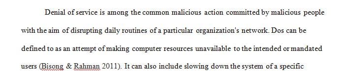 Why is it critical for an organization to have a DoS attack response plan